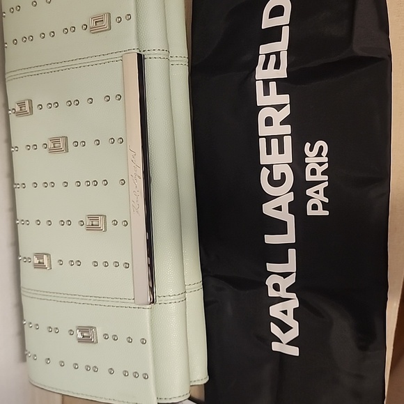 KARL LAGERFELD Paris Albertine Logo Leather Wallet On Chain - Picture 3 of 6